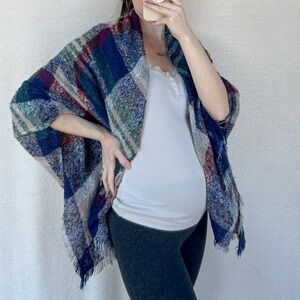Plaid Multicolor Shawl Wrap